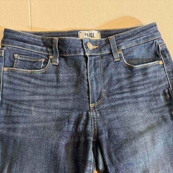 Paige womens jeans Verdugo ankle blue stretch denim cuffed raw hem Sz 27 US 4 - Picture 4 of 9